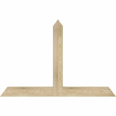 Ekena Millwork Portland Rough Sawn Timber Gable Bracket, Douglas Fir, 48"W x 32"H x 2"D x 4"F, 16/12 Pitch GBW048X32X0204POR00RDF